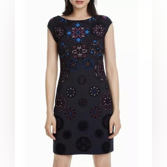 Desigual Bodycon Cap Sleeve Dress Size Xsmall - Picture 1 of 7